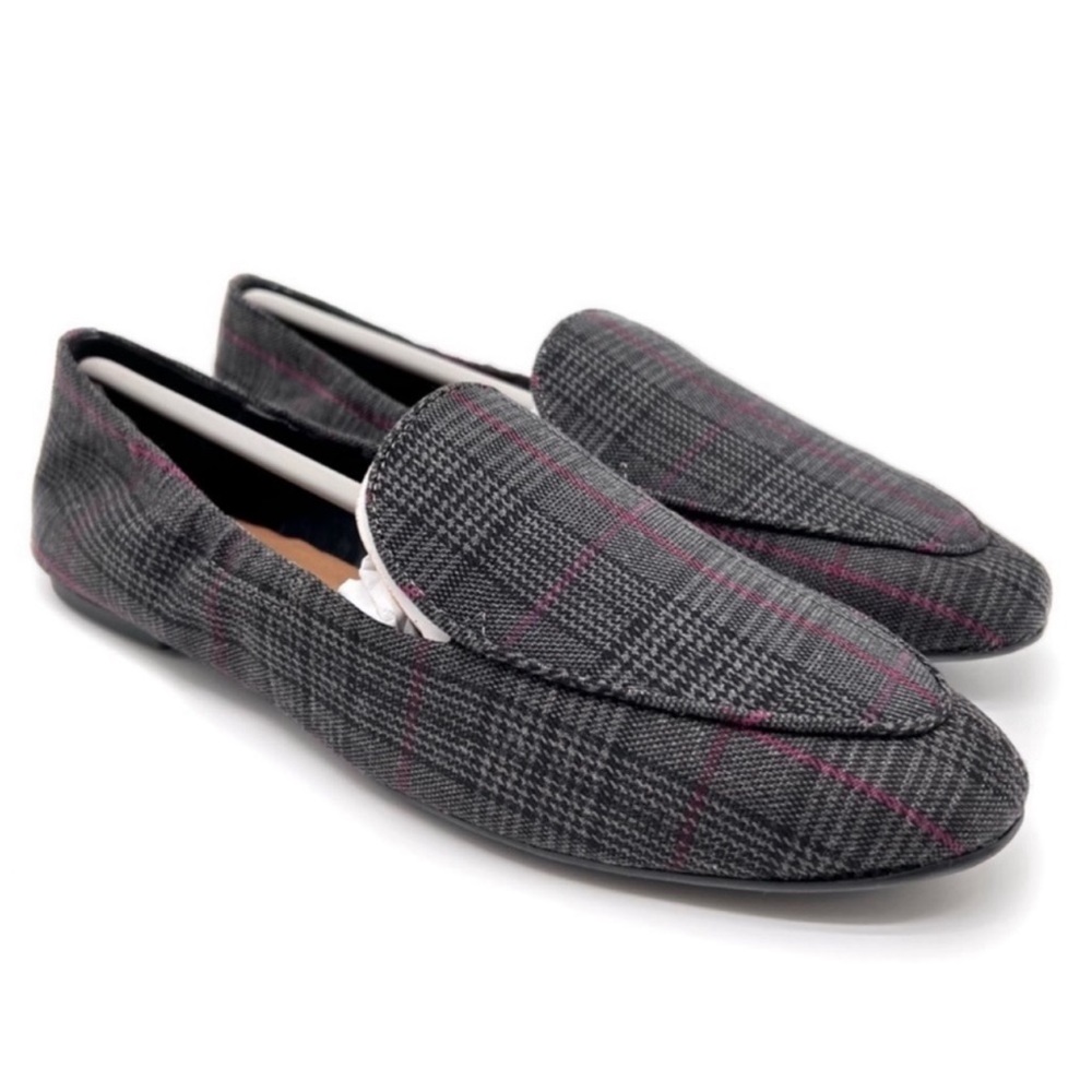 Lucky Brand Loafers Bellana Slip On Flats Grey Plaid Size 9.5